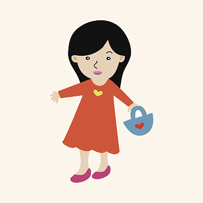 家庭女孩角色主题元素图片下载