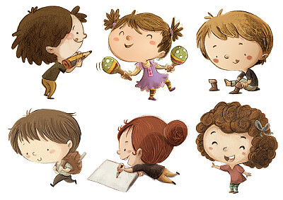 不同姿势的孩子图片下载