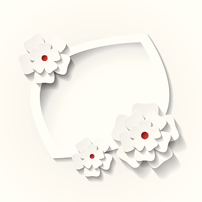 矢量框架与纸花图片下载