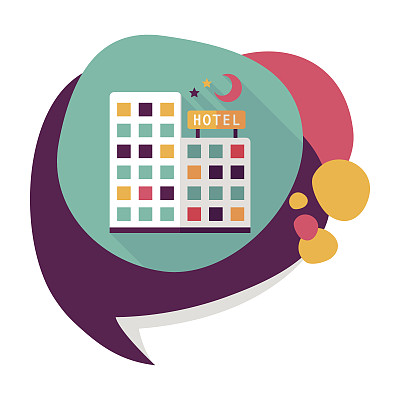 酒店平面图标与长影子图片下载