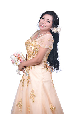 穿着婚纱的年轻新娘图片下载