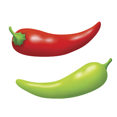 辣椒红绿蔬菜分离载体图片下载