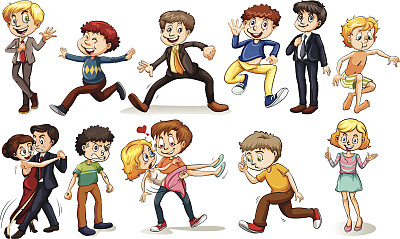 一群人在做不同的活动图片下载