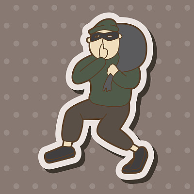 小偷主题元素图片下载