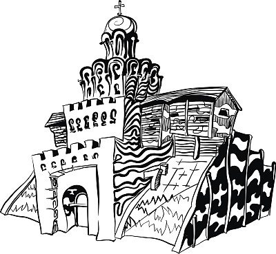 中世纪堡垒金门的碎片图片下载