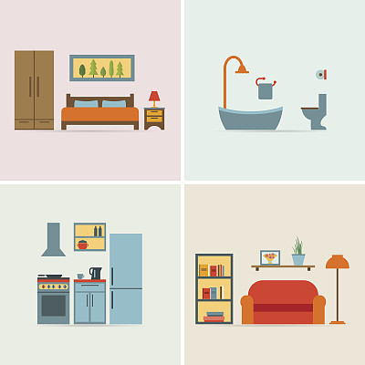 带家具的房间图片下载