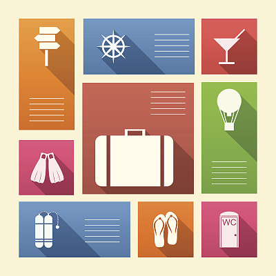 带文本位置的假期彩色矢量图标图片下载