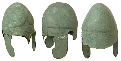 古青铜头盔公元前4 - 3世纪，古希腊图片下载