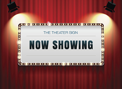 幕布上的剧场标志素材图片