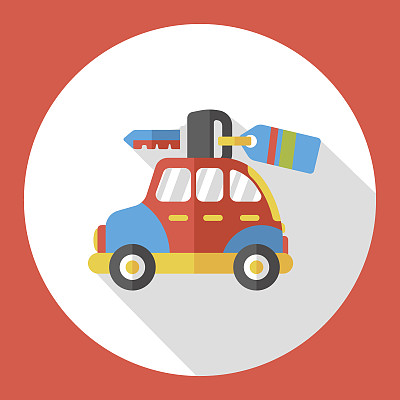 旅行露营车平坦图标图片下载