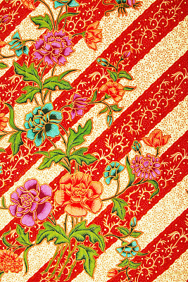 泰国风格的传统蜡染织物。图片下载