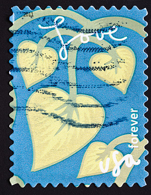 爱的黄叶邮票图片下载