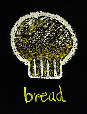 用粉笔在黑板上画面包图片下载