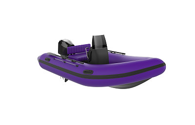 紫色的橡胶充气划艇，孤立在白色背景上图片下载