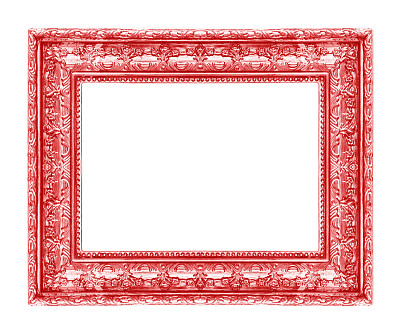 白色背景上的古董红框图片下载