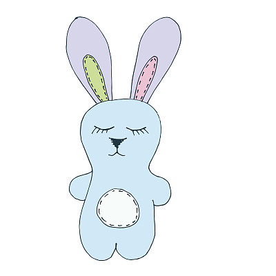 矢量打印可爱的兔子玩具图片下载