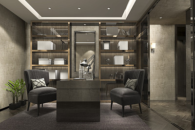 3d渲染现代豪华工作室图片下载
