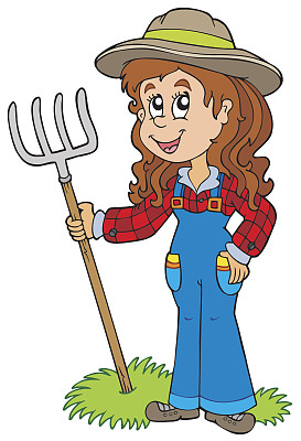 可爱的农场的女孩图片下载