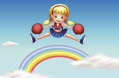 彩虹之上的欢呼者图片下载