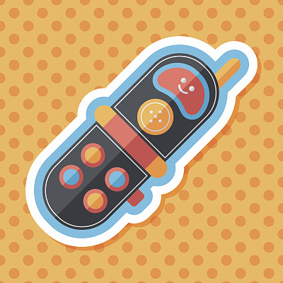 玩具手机平板图标与长影子图片下载