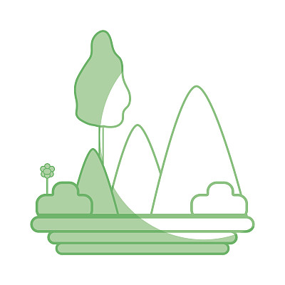 用花草树木剪影山图片下载