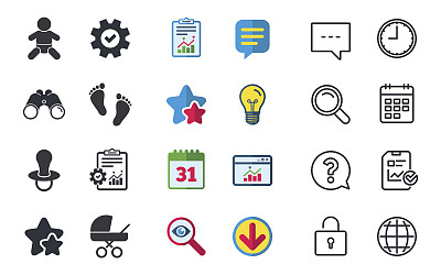 婴儿婴儿图标。bug和虚拟符号。图片下载