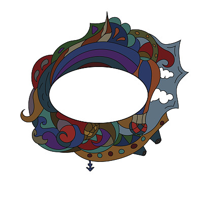 仙子船与自由字段的文本明信片图片下载