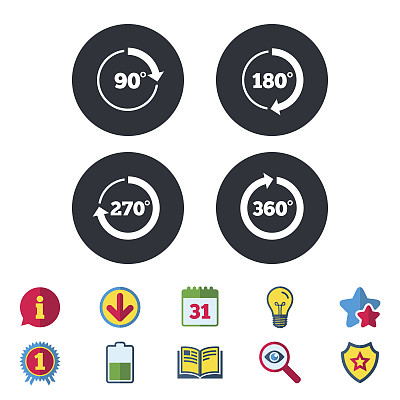 角度角度圆图标。几何数学符号。图片下载