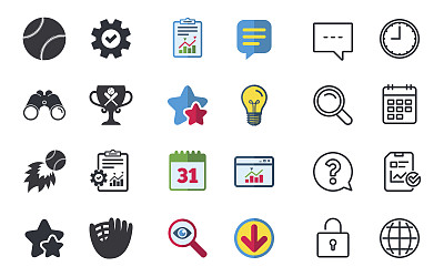 棒球图标。有手套和球棒标志的球。图片下载