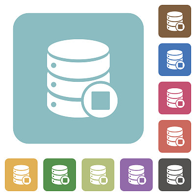 数据库宏停止圆角正方形平面图标图片下载
