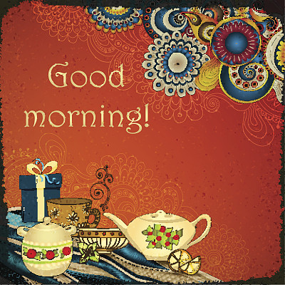 茶，咖啡和糖果涂鸦模板图案。图片下载