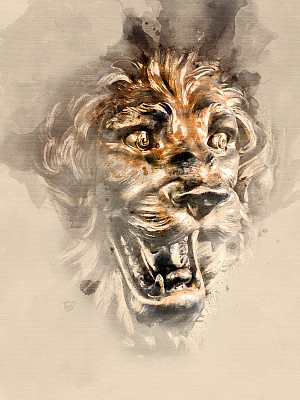 狮子雕塑图片下载