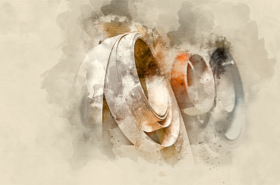 丝带装饰刨花板图片下载