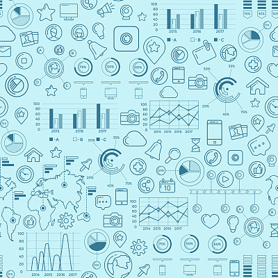 社交媒体蓝色无缝模式图片下载