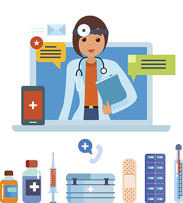 咨询、考虑患者在线投诉和请求、预约素材图片