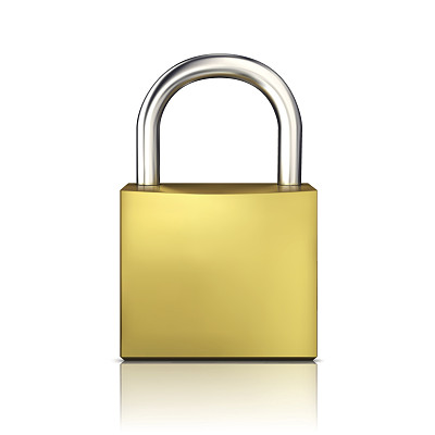 黄金封闭挂锁向量图片下载