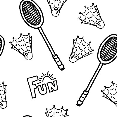 球拍球主题无缝图案元素图片下载