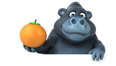 有趣的大猩猩- 3D插图图片下载