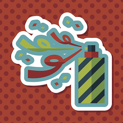 带有长影子的彩色纸屑图标，eps10图片下载