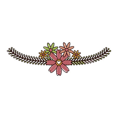 花环上有花卉装饰图标图片下载