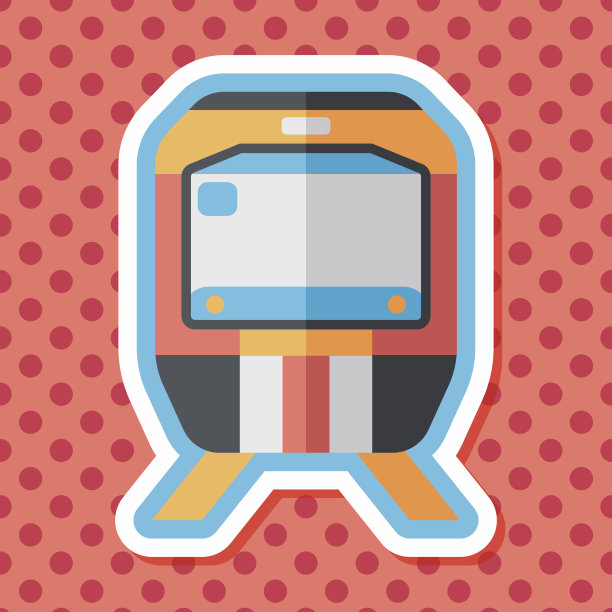 交通地铁平面图标与长影子，eps10图片下载