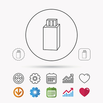 USB驱动器图标：闪存标志图片下载