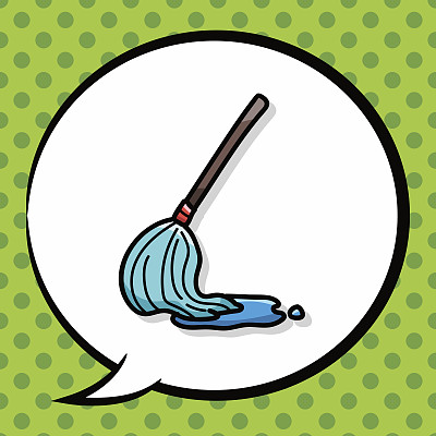 拖把涂鸦，演讲泡泡图片下载