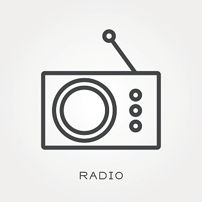 收音机线条图标图片下载