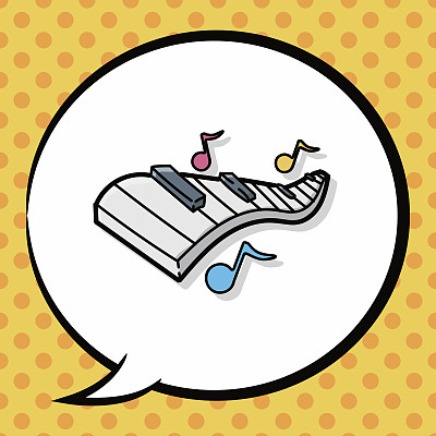 玩具钢琴涂鸦，语音泡泡图片下载