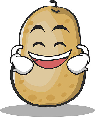 咧嘴笑土豆人物卡通风格矢量插图图片下载