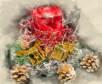 圣诞蜡烛图片下载