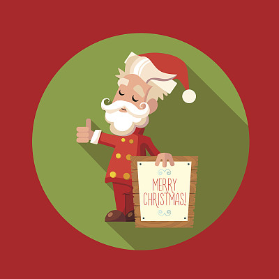 圣诞和新年卡通圣诞老人卡片图片下载