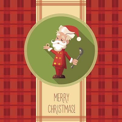 圣诞和新年卡通圣诞老人卡片图片下载