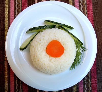 美味的俯视图特写大米照片图片下载